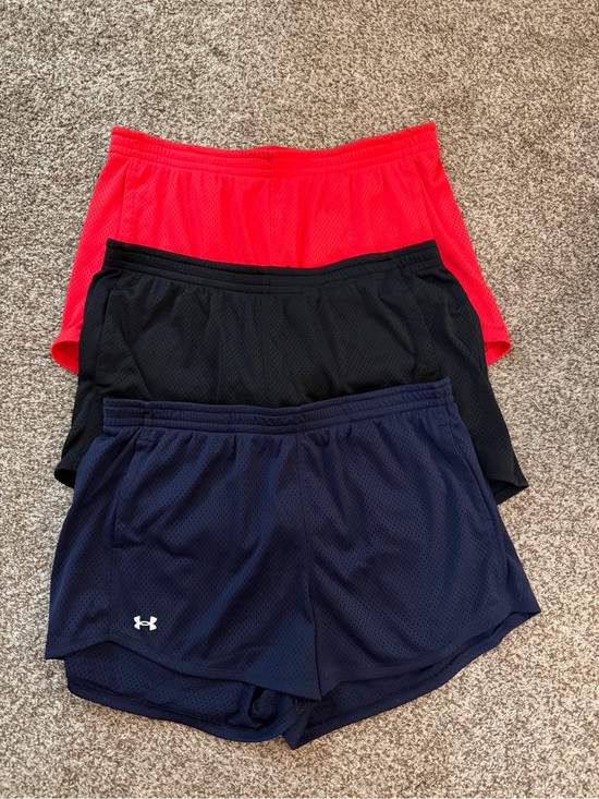 Under Armour Pants - Under Armour Women’s Athletic Mesh Shorts Trio - Navy, Black, Red